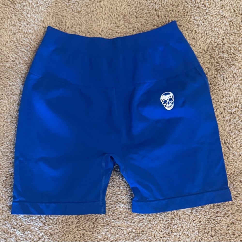 Blue Kids Shorts with Skull Design